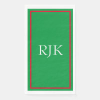 Monogram Eerste Letters Aangepaste Naam Rood Groen