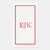 Monogram Eerste Letters Aangepaste Naam Rood Trend Servet (Voorkant)