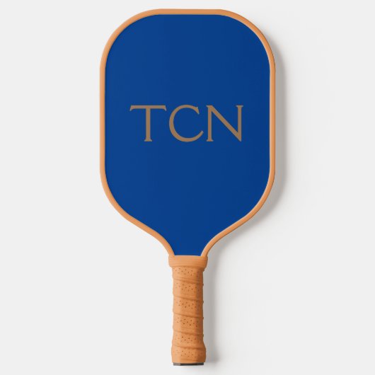 Monogram Eerste Letters Blauw Tannig Modieus Heren Pickleball Paddle (Voorkant)