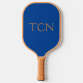 Monogram Eerste Letters Blauw Tannig Modieus Heren Pickleball Paddle (Achterkant)