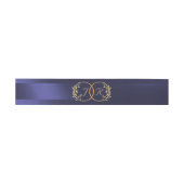 Monogram Eerste Letters - Blauw Uitnodigingen Wikkel (Vlak)