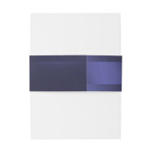Monogram Eerste Letters - Blauw Uitnodigingen Wikkel (Achterkant Voorbeeld)