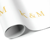 Monogram Eerste Letters Bruid Bruidegom Koppel Naa Cadeaupapier (Rol Hoek)