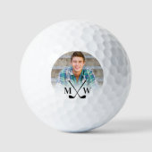 Monogram Eerste Letters Foto Golfballen (Voorkant)