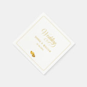 Monogram Eerste Letters Gouden Hartjes Bruiloft Servet (Hoek)