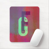 Monogram Eerste Letters Grunge Funky Paars Groen K Muismat (Met muis)