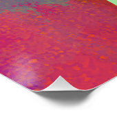 Monogram Eerste Letters Grunge Funky Paars Groen K Perfect Poster (Hoek)