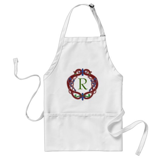 Monogram eerste letters Keltisch ontwerp Standaard Schort (Voorkant)