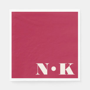 Monogram Eerste Letters Kerst Rood Op Maat Gemaakt Servet