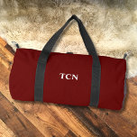 Monogram Eerste Letters Naam Burgundy Maroon Donke Plunjezak<br><div class="desc">De perfecte reistas voor de sportschool,  weekendjes weg of wanneer je dan ook moet inpakken.  Laat hem personaliseren met je initialen of een korte naam. Burgundy en wit.</div>
