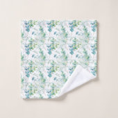 Monogram Eerste Letters Naam Eucalyptus Groene Tin Bad Handdoek (Wasdoekje)