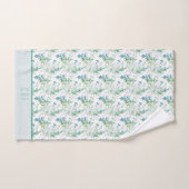 Monogram Eerste Letters Naam Eucalyptus Groene Tin Bad Handdoek (Handdoek)