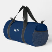 Monogram Eerste Letters Naam Navy Blauwwit Plunjezak (Rechterhoek)