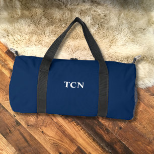 Monogram Eerste Letters Naam Navy Blauwwit Plunjezak