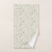 Monogram Eerste Letters Neutrale Boho Bloemen Bota Bad Handdoek (Handdoek)