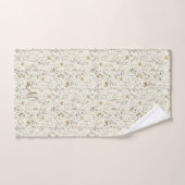Monogram Eerste Letters Neutrale Boho Bloemen Bota Bad Handdoek (Handdoek)