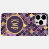 Monogram Eerste Letters Paars Goud Zeemeermin Schu Case-Mate iPhone Case (Achterkant (horizontaal))
