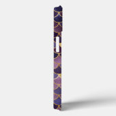 Monogram Eerste Letters Paars Goud Zeemeermin Schu Case-Mate iPhone Case (Achterkant / Rechts)