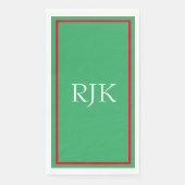 Monogram Eerste Letters Rood Groen 2023 Aangepaste Servet (Voorkant)