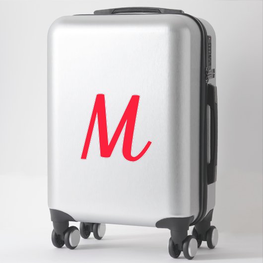 Monogram Eerste Letters Rood Vet Aangepaste Naam L Sticker (Koffer)