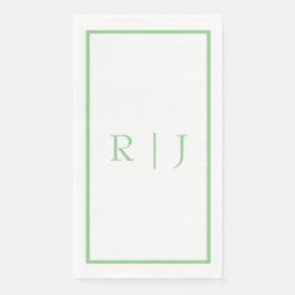 Monogram Eerste Letters Salie Groen Wit Simpele Tr Servet