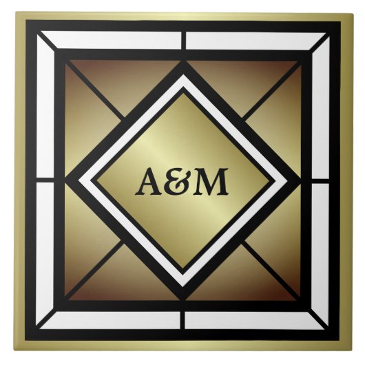 Monogram Eerste Letters Tegeltje (Voorkant)