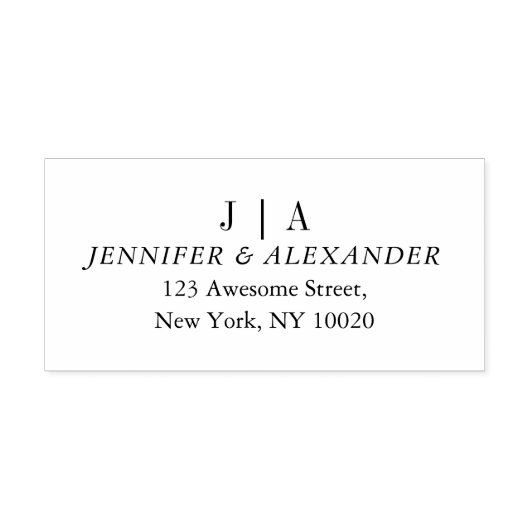 Monogram Eerste Letters Van De Namen Van Het Paar  Rubberstempel (Afrduk)