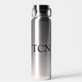 Monogram Eerste Letters Zwart Zilver Wit Cadeau vo Waterfles (Achterkant)