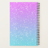 Monogram Eerste Naam Roze Blauwe Glitter Meisjesac Planner (Achterkant)
