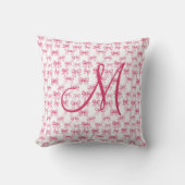Monogram Eerste Roze Strik Coquette Esthetische Me Kussen (Voorkant)