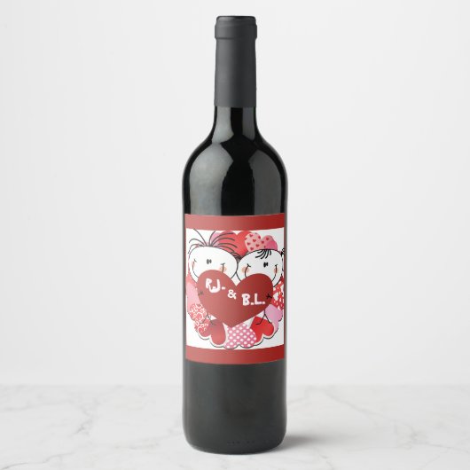 Monogram Eettafel- en drankset met labels Wijn Etiket (Voorkant)