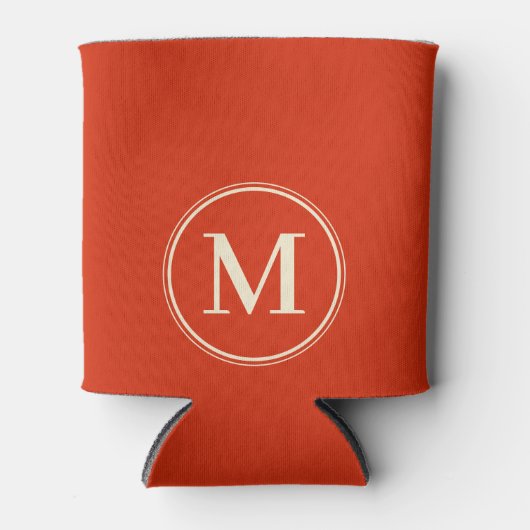 Monogram Effen Bloedsinaasappel Kleur Blikjeskoeler (Voorkant)