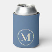 Monogram Effen Capri Blauw Kleur Blikjeskoeler (Blikje Voorkant)