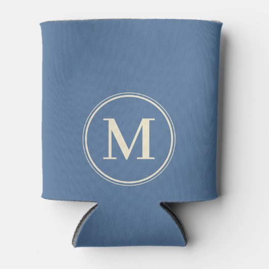 Monogram Effen Capri Blauw Kleur Blikjeskoeler (Voorkant)