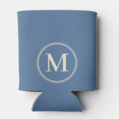 Monogram Effen Capri Blauw Kleur Blikjeskoeler (Achterkant)