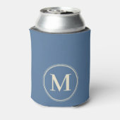 Monogram Effen Capri Blauw Kleur Blikjeskoeler (Blikje Achterkant)