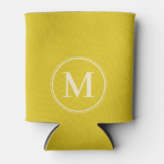 Monogram Effen Donker Citroen Kleur Blikjeskoeler (Voorkant)