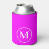 Monogram Effen Elektrische Retro Roze Kleur Blikjeskoeler (Blikje Voorkant)