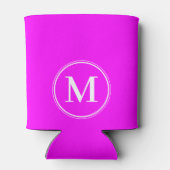 Monogram Effen Elektrische Retro Roze Kleur Blikjeskoeler (Achterkant)