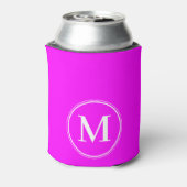 Monogram Effen Elektrische Retro Roze Kleur Blikjeskoeler (Blikje Achterkant)