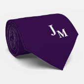 Monogram Effen Kleur Das | Eenvoudige Aubergine (Opgerold)