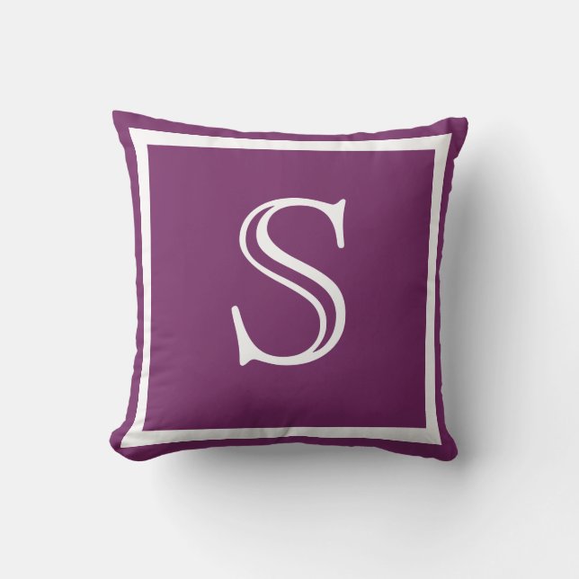 MONOGRAM Effen Paars Zachte Druif effen kussen (Voorkant)
