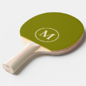 Monogram Effen Warm Olijf Kleur Tafeltennisbatje (Voorkant Gekanteld)