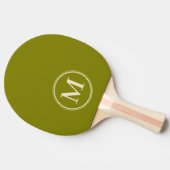 Monogram Effen Warm Olijf Kleur Tafeltennisbatje (Zijkant)