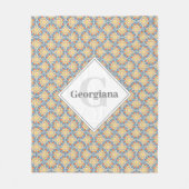 Monogram Egeïsche Zomerse Sinaasappels en Citroene Fleece Deken (Voorkant)