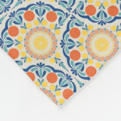 Monogram Egeïsche Zomerse Sinaasappels en Citroene Fleece Deken (Hoek)