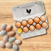 Monogram Egg Carton Stamp Farm Fresh Eggs Rubberstempel