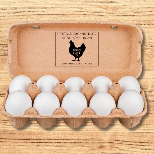 Monogram Egg Carton Stamp Farm Fresh Eggs Rubberstempel