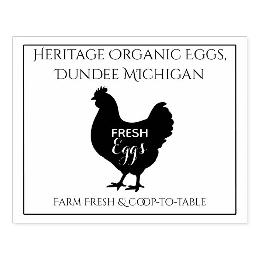 Monogram Egg Carton Stamp Farm Fresh Eggs Rubberstempel (Afrduk)