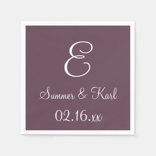 Monogram Eggplant Top Monochrome Napkins Servet (Voorkant)